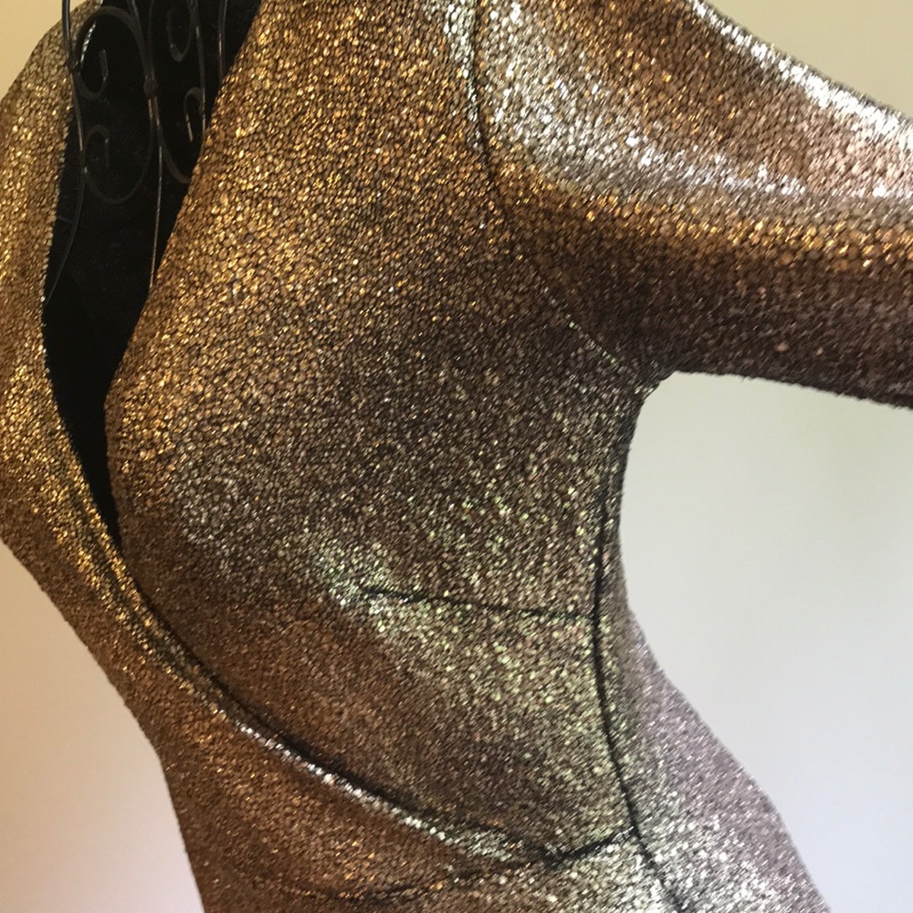 SOLD Gold Long Sleeve Dress - Picture 6 of 6